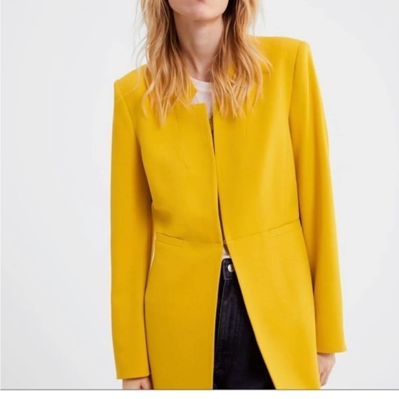 Zara Jackets & Coats Zara Womens Sz Medium Inverted Lapel Long Line